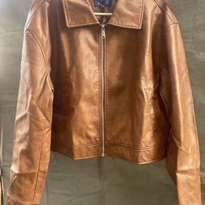 RACHEL Rachel Roy Brown Leather Jacket